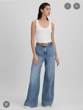 Olivia Wide Leg Contrast Stitch Jeans